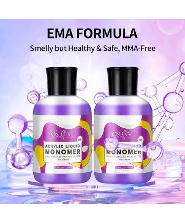 JOSLOVE Acrylic Nail Liquid Monomer 2x5oz - Professional MMA-Free Formula for Nail Kit & Extension | Acrylic Powder System - Buy Online on GoSupps.com
