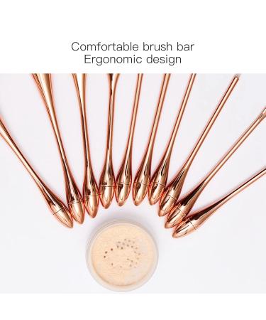 Professional 10-Piece Rose Gold Makeup Brush Set | Eye Shadow Concealer & Blusher Brushes for Flawless Application - Buy Online on GoSupps.com