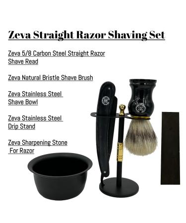 Buy Straight Razor Shaving Kit | Vintage Wet Shave Grooming Set for Men - Includes Razor Strop Brush Stone Soap & Stand - International Shipping Available - Buy Online on GoSupps.com