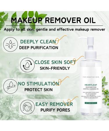 Natural Makeup Remover Oil - Houttuynia Cordata Cleansing Oil - Oil Cleanser for Face Eye Noes - Facial Oil Based Cleanser for All Skin Types & Daily Makeup - Skin Care for Deep Cleansing Oil - Buy Online on GoSupps.com