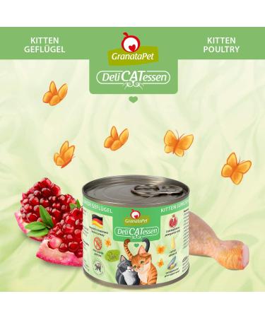 Granatapet Delicatessen Kitten & Junior Poultry Wet Cat Food 6 x 200g - Gourmet Grain-Free No Sugar Additives - Buy Online on GoSupps.com