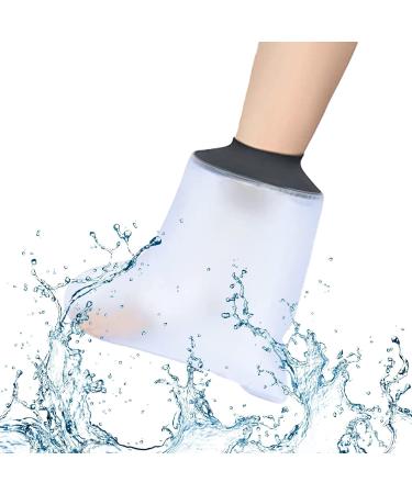 Shower protection Half leg adults for shower reusable association protection feet keep plaster dry sealed for shower room foot protection ankle leg plaster (black)