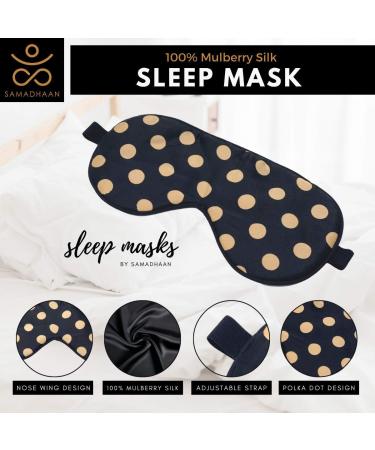 Samadhaan Mulberry Silk Sleep Eye Mask for Side Sleepers - Black & Gold (2 Pack) - Buy Online on GoSupps.com