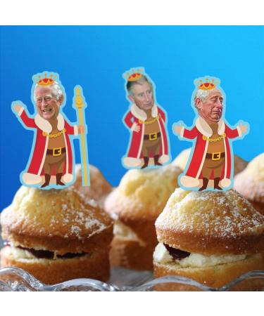 *3 for 2 offer* Cakeshop 24 x 4cm King Charles III 3rd Funny Faces Stand-Up Photo Edible Cupcake Toppers Cake Decorations - Premium Wafer Precut - Buy Online on GoSupps.com