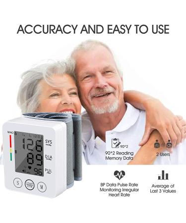 Automatic Wrist Blood Pressure Monitor with Large LCD Display - White - Buy Online on GoSupps.com