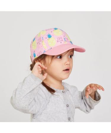 LANGZHEN 100% Cotton Kids Baseball Cap Hat | Adjustable Sun Hat for Girls Boys | Pink Pineapple Design | Outdoor Children's Hat - Buy Online on GoSupps.com
