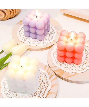 Handmade Bubble Candle - 100% Vegan & Sustainable Soy Wax | Boho Decorative Candle (Pink 6x6x6 cm) | Fragrant Aroma for Eco-Friendly Home Decor - Buy Online on GoSupps.com