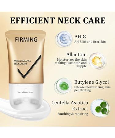 AH-8 Neck Firming Cream Tighten and Lift Neck Cream with Double Roller Neck Tightening Cream for Lifting and Tightening Moisturizing And Nourishing 120g/4.23oz Gold - Buy Online on GoSupps.com