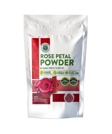 Rose Petal Powder For Facial/Hair Mask Formulation Skin 100% Organic | 100 Grams (3.53 ounces)| Henna Cosmetics