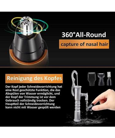 USB Rechargeable 4-in-1 Nose Hair Trimmer - Waterproof Cordless Ear & Nose Clipper for Men & Women - Easy to Clean Trimming Tool - Buy Online on GoSupps.com