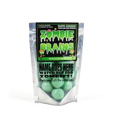 Zombie Brains Personalised Tropical Scented Bath Bombs Set of 10 Gift