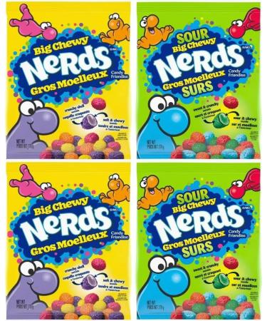 Value Bundle: NERDS - Big Chewy & Big Chewy Sour Clusters - Crunchy and Chewy Candy - Gummy Clusters - Candy Bulk - Snacks - Bonbon - Gummy Candy - Hard Candy - Gummies - Candies - Custom Value Bundle Branded Pack of 4 Bags - Buy Online on GoSupps.com