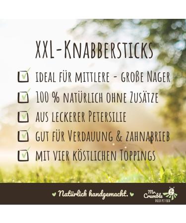 Mr. Crumble Dried Pet Food XXL Nibbersticks - 4-set Grain-Free Treats for Rabbits Guinea Pigs & Rodents | 400g - Buy Online on GoSupps.com