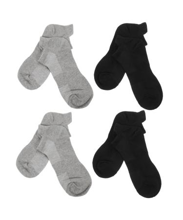 Beaupretty 4 Pairs Combed Cotton Socks Summer Socks Low-cut Liners Socks Breathable Sports Stockings All Season Cotton Socks Cotton Ankle Sock Low-cut Liner Socks Unisex Cotton Socks Black Grey 21x5x0.3cm