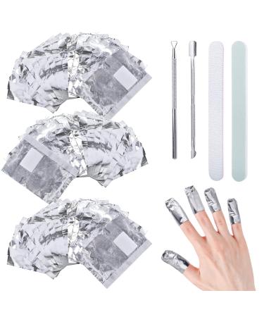 100 pieces nail polish remover wraps pads ultra -thin nail polish remover aluminum foil with cuticle slide polishing rod and nail file stripes aids for easy removal of nail polish 100 pieces