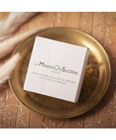 La Maison des Sultans - Organic Goat's Milk and Organic Argan Oil Mask Soap - Made in France - Face and Body - Anti-Imperfections - Gentle - 99% Natural - 100g - Buy Online on GoSupps.com