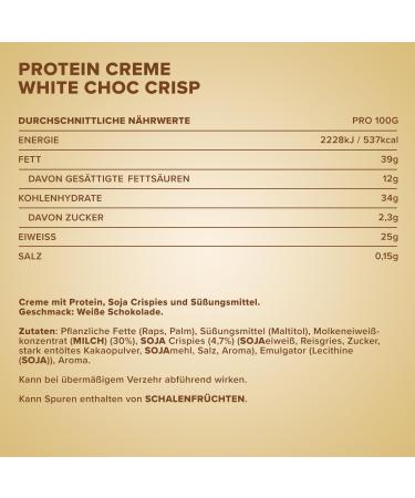 Ironmaxx Protein Creme - White Choc Crisp | 250g High Protein Spread | Low Carb & Low Sugar | Healthy Bread Topping - Buy Online on GoSupps.com