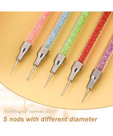 5-Piece Nail Art Dotting Tools Set - Silicone Brushes for DIY Nail Design & Manicure - Buy Online on GoSupps.com