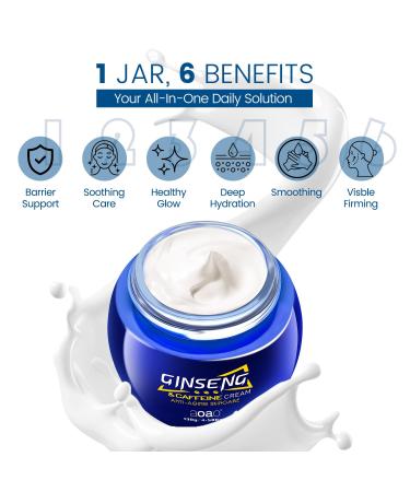 AOAO Ginseng Hexapeptide Anti Wrinkle Moisturizer for Men, Brightening Face Cream with Shea Butter & Turmeric, Brightening & Firming Skin, Deep Nourishment, Intensive Moisture Locking (Ginseng-2) - Buy Online on GoSupps.com