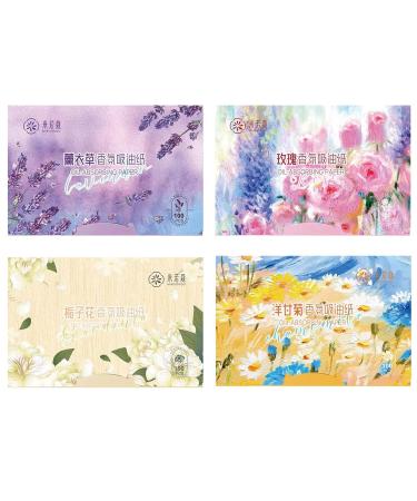 4 Pack Blotting Paper 400 Sheets Oil Blotting Sheets for Face Portable Blotting Paper Oily Skin Unisex Oil Absorbing Sheets for Oily Skin Care Oil Blotting Sheets Remove Excess Shine
