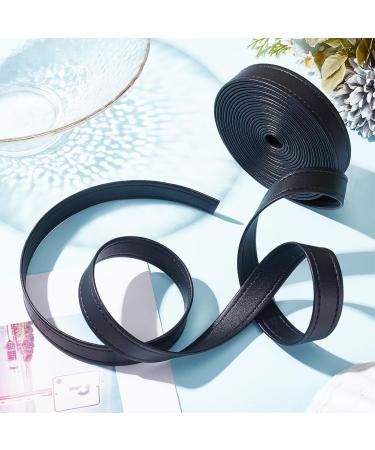 Buy Wadorn 1.8 cm Double-Sided PU Leather Belt Strip - 4m Flat Leather Cord for DIY Pocket Straps & Watch Bracelets - Black - Buy Online on GoSupps.com