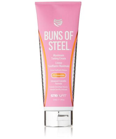 SteelFit Buns of Steel - Maximum Toning Cream - 4% Intenslim - Workout Enhancer - Firming Cream - Cellulite Reduction - Reduce Stretch Marks - 8 fl. oz. (237mL)