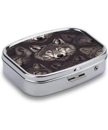 Decorative Wolf Head Pill Box - 2 Compartment Metal Organizer for Travel | Portable Medicine Case for Pocket & Purse - Buy Online on GoSupps.com