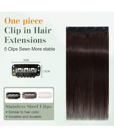 Benehair Clip in Human Hair Extensions Natural Real Hair Clip in 12Inches 40g Hair Extensions Clip In One Piece 5 Clips Human Hair Extension with Clip for Women Dark Brown #2 12Inches Dark Brown #2 - Buy Online on GoSupps.com