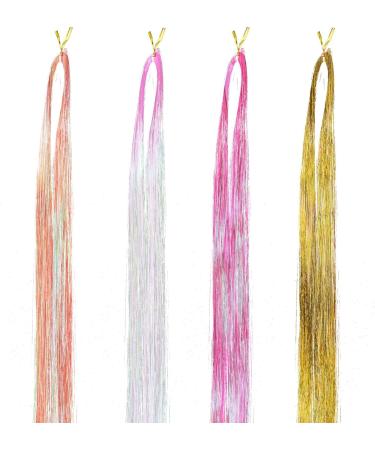 JSHDUSA Holographic Hair Tinsel | Hair Extensions Braided Hair Rope - Hair Tinsel Glitter Hair Extension Hair Shimmer Strands Hair Dye Colored - Buy Online on GoSupps.com