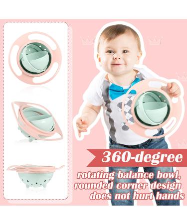 360 Gyro Bowl Non Spill Baby Feeding Bowl - Toddler Anti Spill Bowl in Light Pink - Buy Online on GoSupps.com