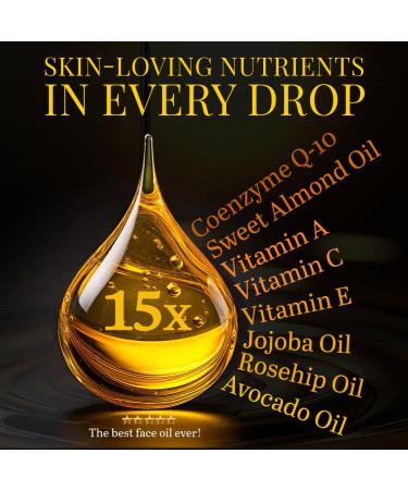 lj rk Q-10 Face Oil | 15 in 1 Powerful Anti-Aging Facial Oil with CoQ10 Vitamin C & E | Hydrating Lightweight Oil for Radiant Skin - Buy Online on GoSupps.com