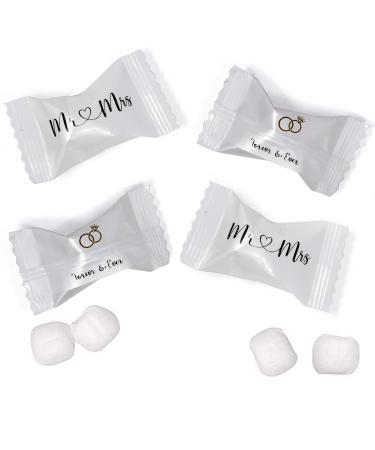 Mr. and Mrs. Wedding Butter Mint Candy Bags 100 Count Forever & Ever Mints Candies 14 Oz (396 g) Diamond Ring Treats Sweets Party Favors For 50th Anniversary Bridal Shower Wedding & Special Occasions