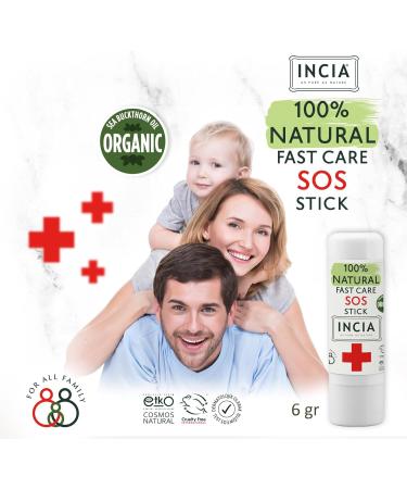 Incia Natural SOS Stick - Organic Soothing Balm for Itch Relief Bug Bite Relief & Moisturizing Dry Skin for Babies & Kids | Instant Relief from Scratches Stings & Irritation - Buy Online on GoSupps.com