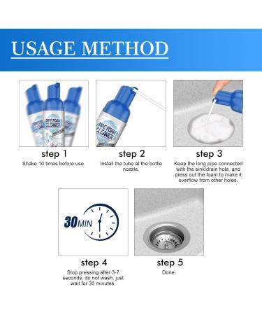 Yougo Drain Cleaner Yagou Foam Drain Cleaner Bathroom Drain Cleaner Shower Drain Clog Remover Natural Drain Cleaner Clog Remover (2pcs) - Buy Online on GoSupps.com