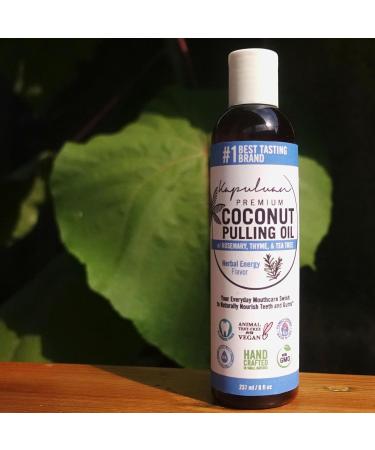 Coconut Oil Pulling Mouthwash - 100% Pure & Natural Non-GMO Ayurvedic with Rosemary Thyme & Tea Tree Essential Oils for Teeth & Gums Care - Buy Online on GoSupps.com