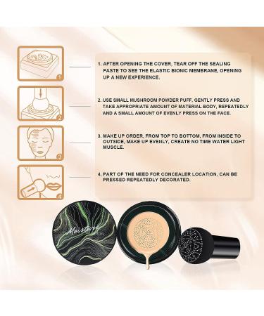 Mushroom Head Air Cushion CC Cream - BB Cream Foundation Makeup Long-Lasting, Waterproof, Oil Control | All Skin Types | Buff Beige - Buy Online on GoSupps.com