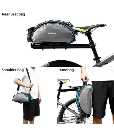 Lixada 13L Bicycle Rack Bag - Multifunctional Rear Seat Pannier for Cycling - Black - Buy Online on GoSupps.com