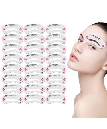 Eyebrow Stencils Eyebrow Template 24 Eyebrow Shaper Kit Brow Stencil for Shaping Fashionable Eyebrows 3 Minutes Makeup