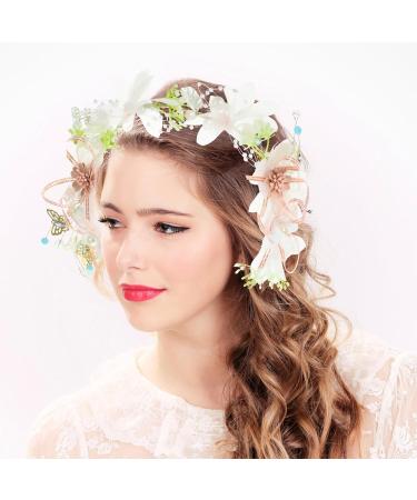 Beaupretty Decor Hair Jewelry Hair Bands Hair Ties Wreath Flower Garland Headbands Floral Headband Flower Headband for Women Flower Headband for Bridal Wedding Metal Hair Accessories Bride - Buy Online on GoSupps.com