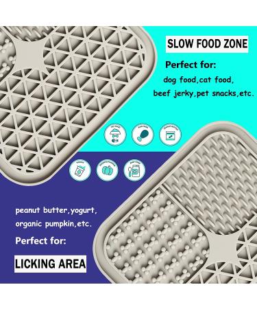 Kwispel Large Dog Lick Mat with Suction Cups for Anxiety - Slow Feeder Dispensing Treater Pad - Peanut Butter Flavor - Grey - Buy Online on GoSupps.com