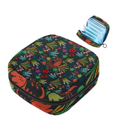 Women's binding-up bags bird flowered women tampon storage bags zip pockets menstrual tied bags multi14
