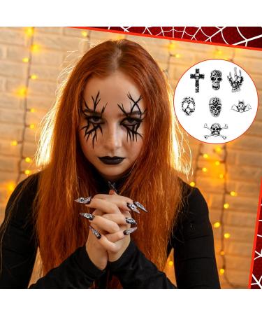 180 Pieces 3D Halloween Nail Art Charms - Skull Cross Ghost Bat Skeleton & Rhinestones - Metal Vintage Alloy Nail Decor for DIY Halloween Nails (Silver - Buy Online on GoSupps.com
