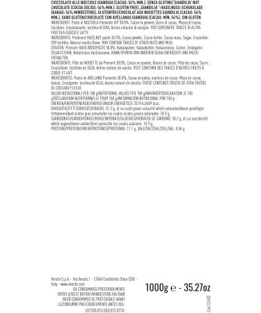Venchi Gianduiotti Extra Dark Chocolates in Bulk Bag 1kg - Dark Chocolate with Gianduja Hazelnuts - Gluten Free - Buy Online on GoSupps.com