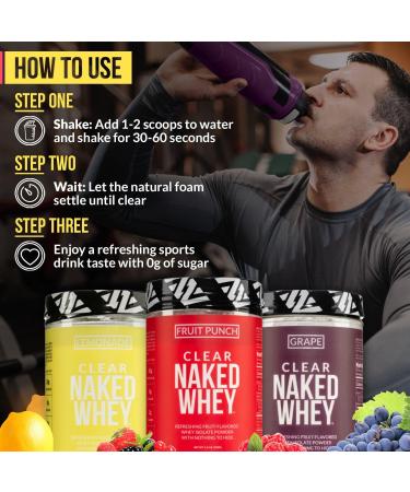 Naked Clear Whey Protein Isolate - Fruit Punch | ISO Protein Powder | Non-GMO Gluten-Free Soy-Free | 28 Servings - Best for International Shipping - Buy Online on GoSupps.com
