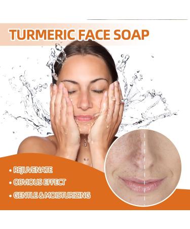  GNAUMORE Turmeric Face Soap Turmeric & Kojic Acid Soap Turmeric Soap Bar for Dark Spots Concealer for Acne Removal Blackheads Moisturizing Erase Fine Lines Firming - Buy Online on GoSupps.com