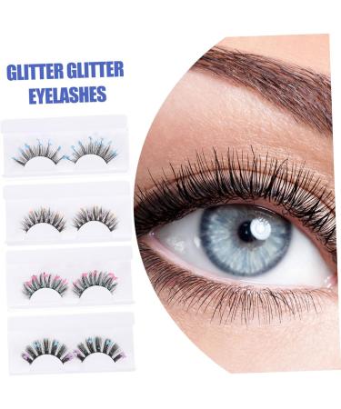 Beaupretty Sequins 4 Pairs sequin false eyelashes handmade eye lashes pesta as postizas naturales segmented false eyelashes artificial eyelashes natural false decorate cosplay chemical fiber - Buy Online on GoSupps.com