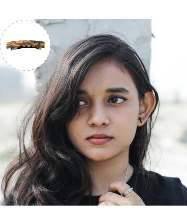 Tabanzhe 2 Hair Barrettes - Exquisite French Design Tortoise Shell Celluloid Rectangle Hair Clips Stylish and Durable Accessories for Women's Everyday Hairstyles - Buy Online on GoSupps.com