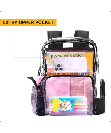 Vorspack Clear Backpack - Transparent & Reinforced Bottom with Multi-Pockets - Black - Buy Online on GoSupps.com