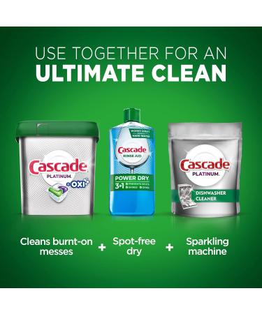Cascade Dishwasher Detergent Pods with Dishwasher Cleaner Platinum Actionpacs Dishwasher Pods Fresh Scent 16 Count - Buy Online on GoSupps.com