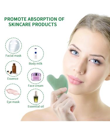 Buy Natural Jade Gua Sha Facial Tool for Microcirculation & Toxin Removal | Anti-Wrinkle & Lymphatic Drainage - International Shipping Available - Buy Online on GoSupps.com
